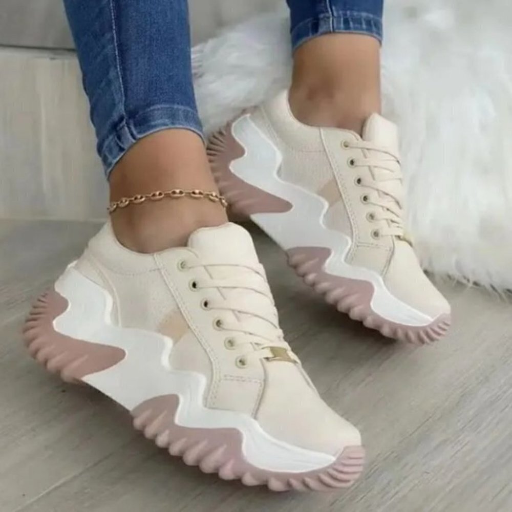 Beige Sports Shoes - Picture 1 of 9